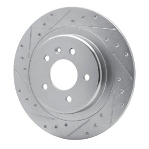Buick Envision Brake Rotor (1) - Rear Left - R1 Concepts - Drilled & Slotted - Silver - `16-`18